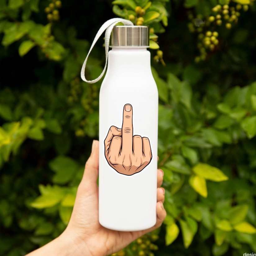 Middle Finger Funny Sticker, Peel N’ Stick, Different Sizes.