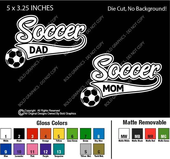 5″ Soccer Mom Dad Decal Vinyl Sticker Kids School Sports Ball Proud Parents Life