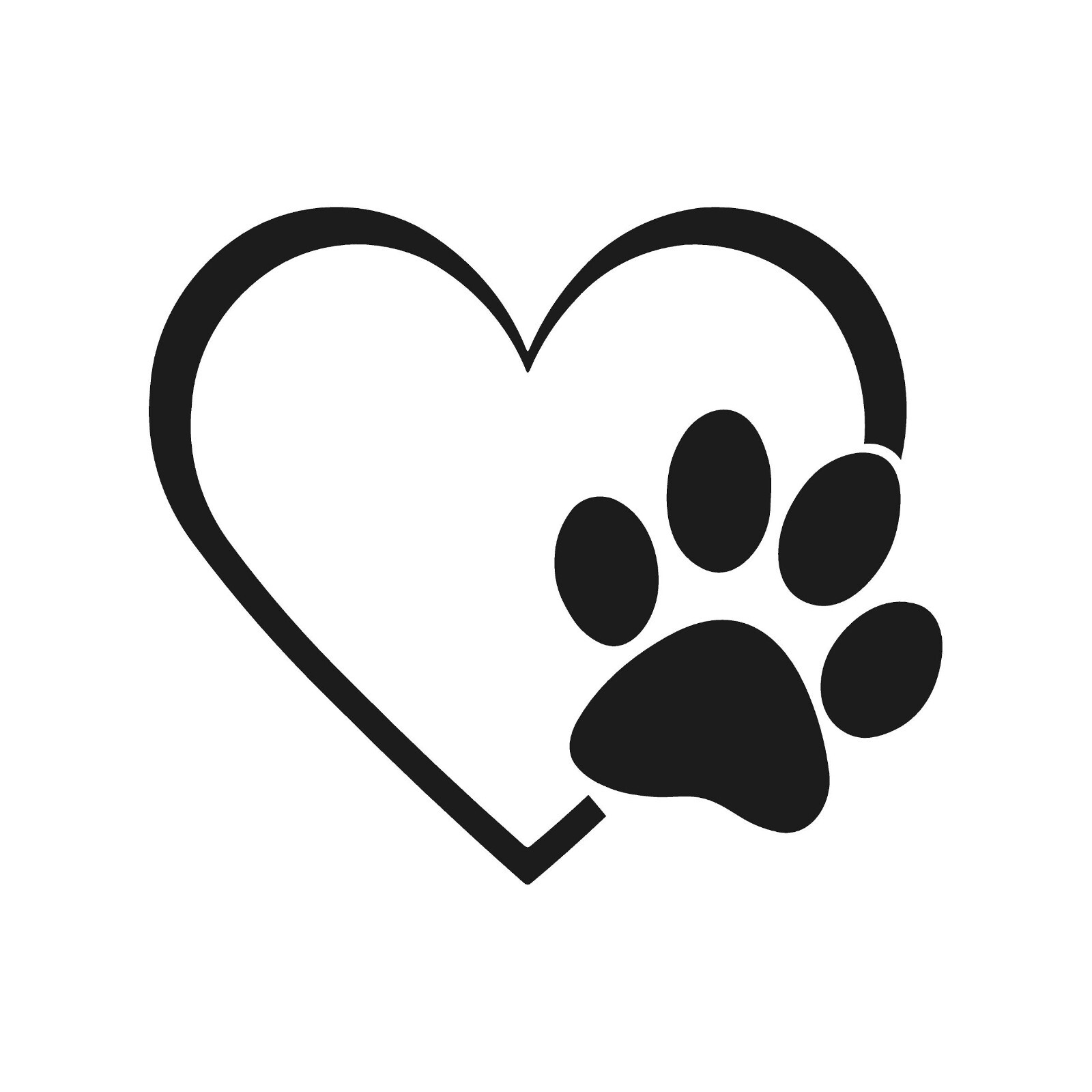 paw heart Shape Vinyl Decal Love symbol Sticker