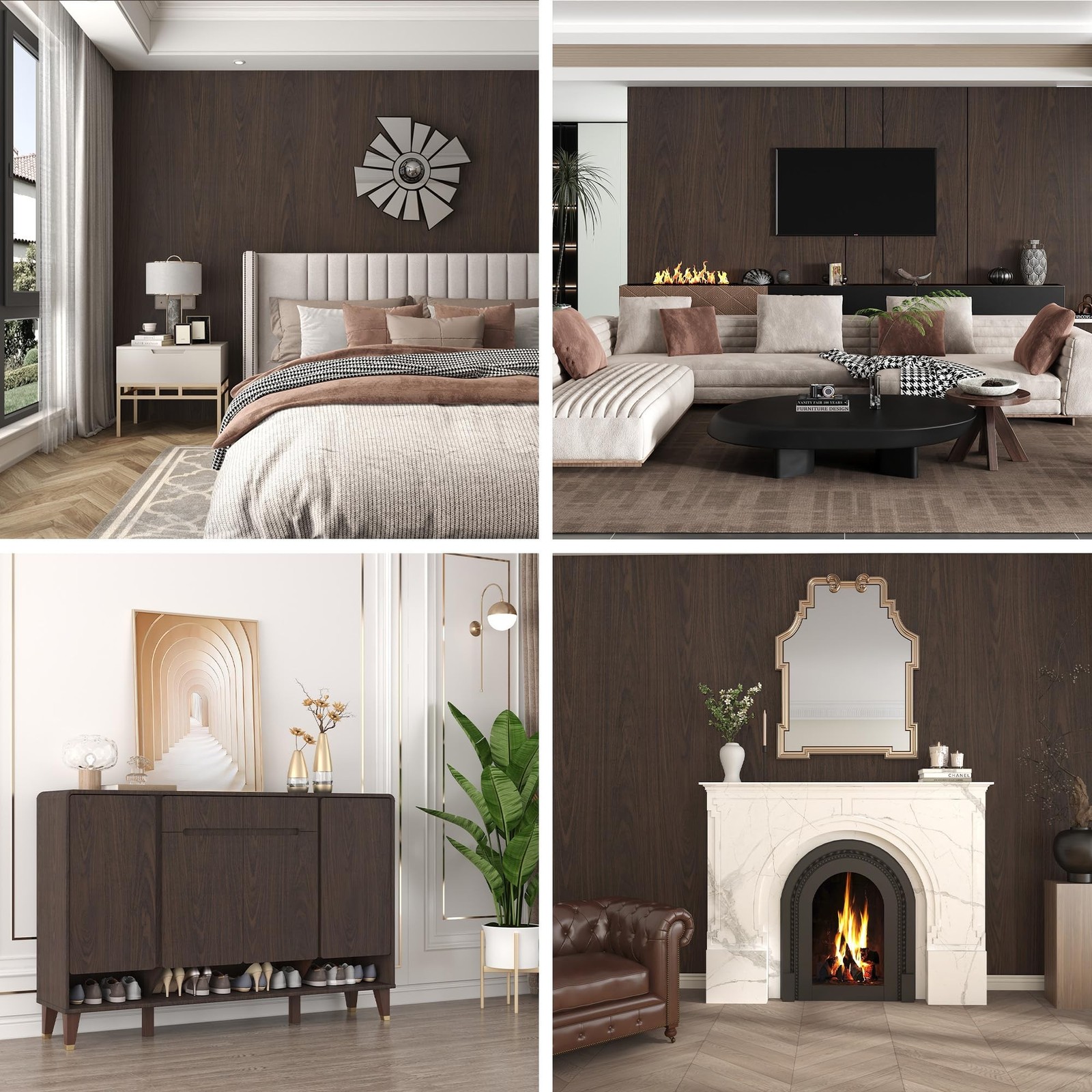 BAYYA Dark Brown Wood Grain Contact Paper Waterproof Peel and Stick Wallpaper…