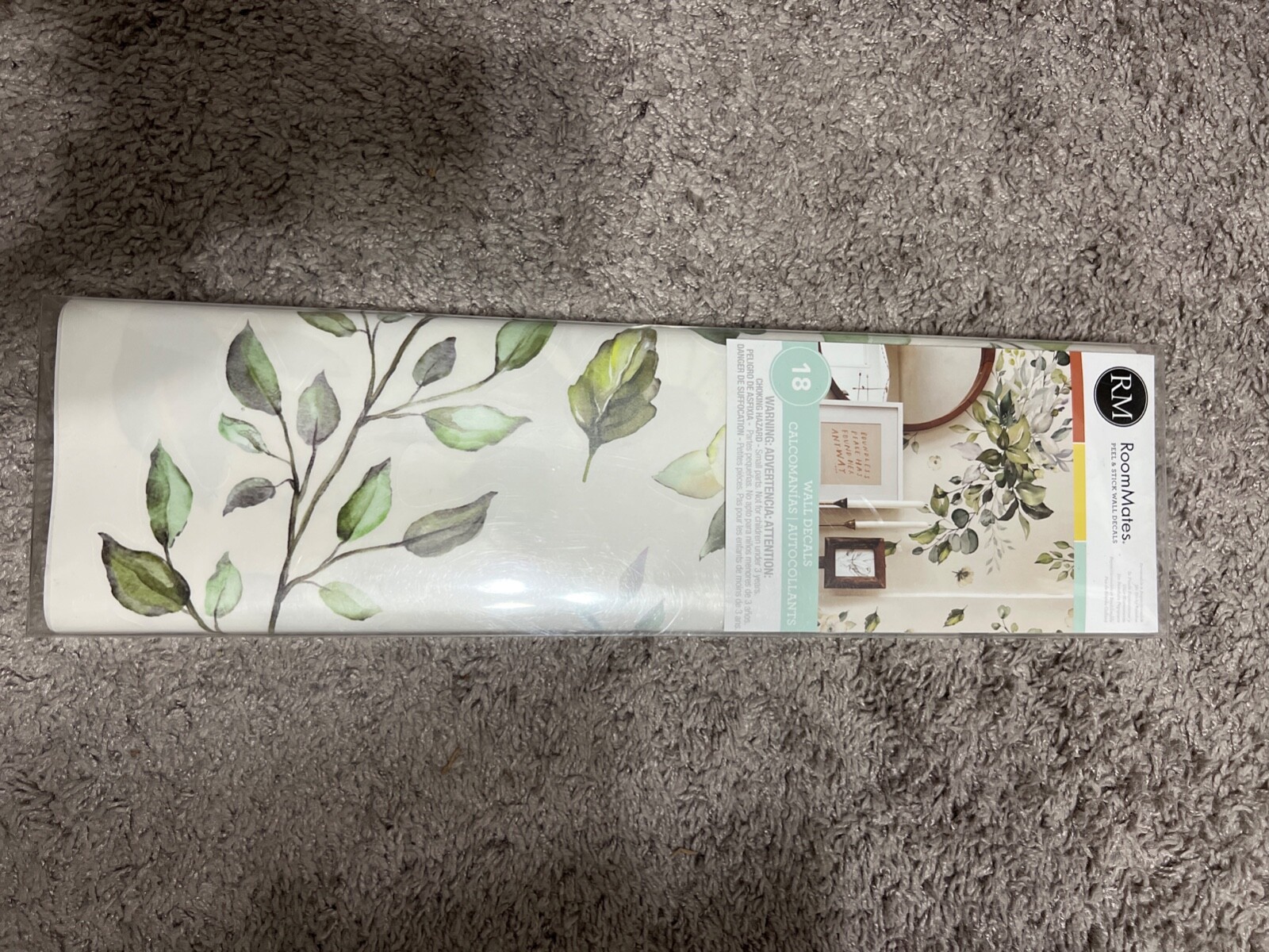 RoomMates Leaf Twig ivy Peel And Stick Giant Wall Decals decor 18 pack new