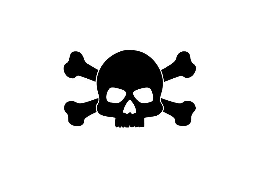 Skull and Crossbones Vinyl Die Cut Decal Sticker – Pirate Jolly Roger Poison