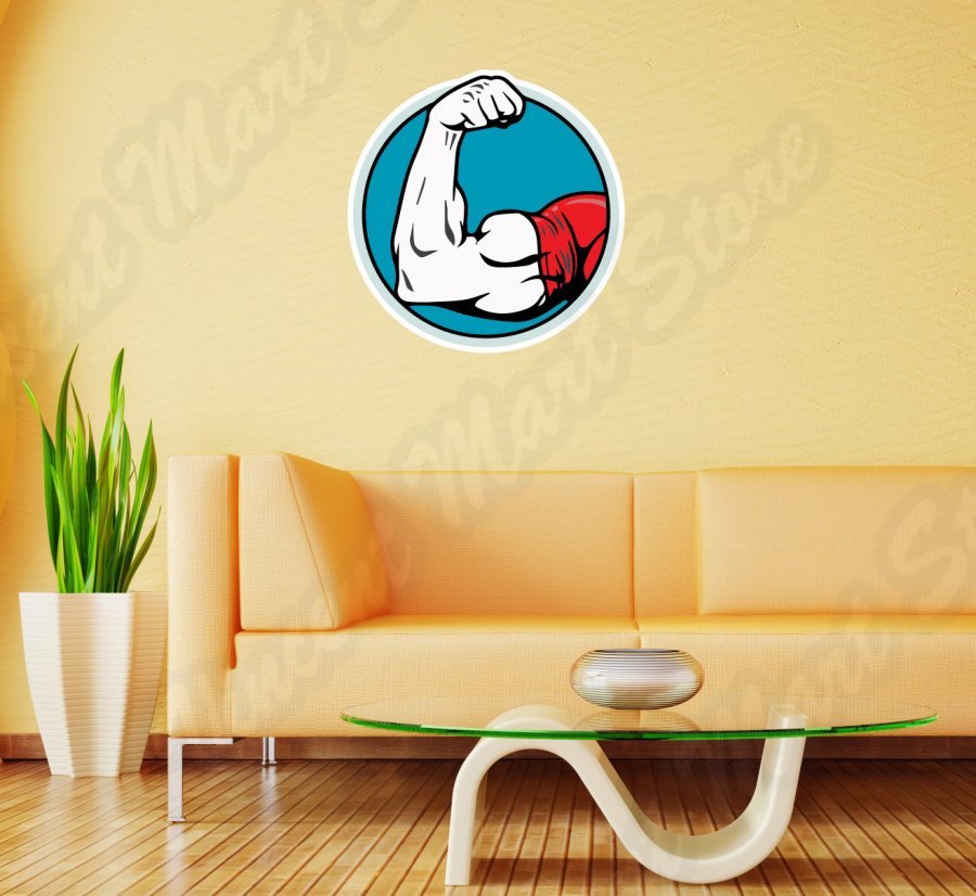 Arm Wrestling Biceps Strong Arms Wall Sticker Room Interior Decor 22″X22″