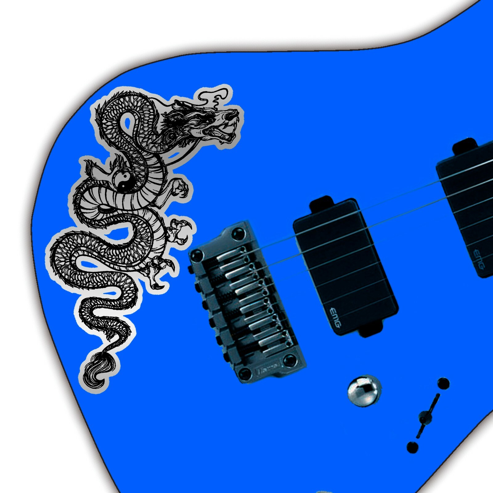 Pro Custom ‘THE DRAGON’ Guitar Decal Sticker Fits All Guitars 3 Colour Options