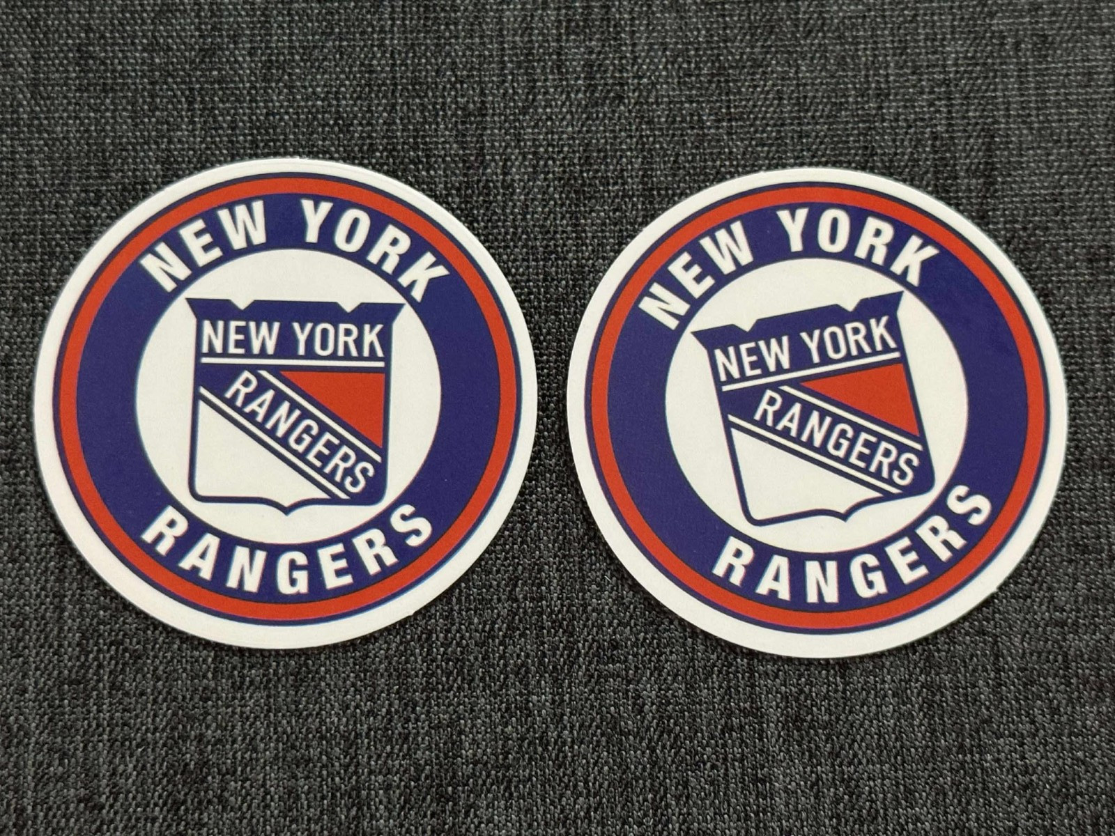 Lot (2) NEW YORK RANGERS 2 1/4″ x 2 1/4″ Logo STICKERS Fast! FREE SHIP!