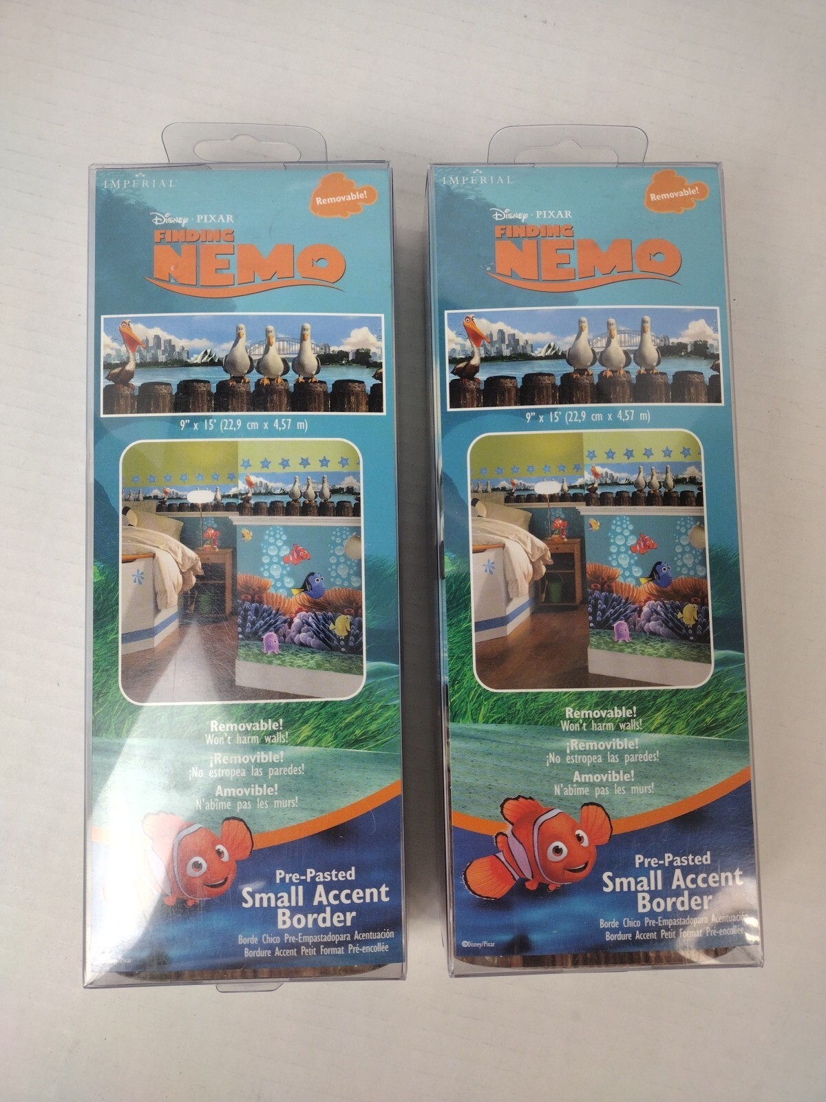 2 Pack Finding Nemo VTG Self-Stick Wall Border 9″ x 15′ Nursery Kids Room- NEW