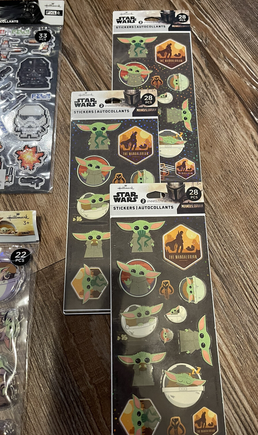 Hallmark Star Wars The Mandalorian Baby Yoda Sticker Lot Darth Vader Skywalker