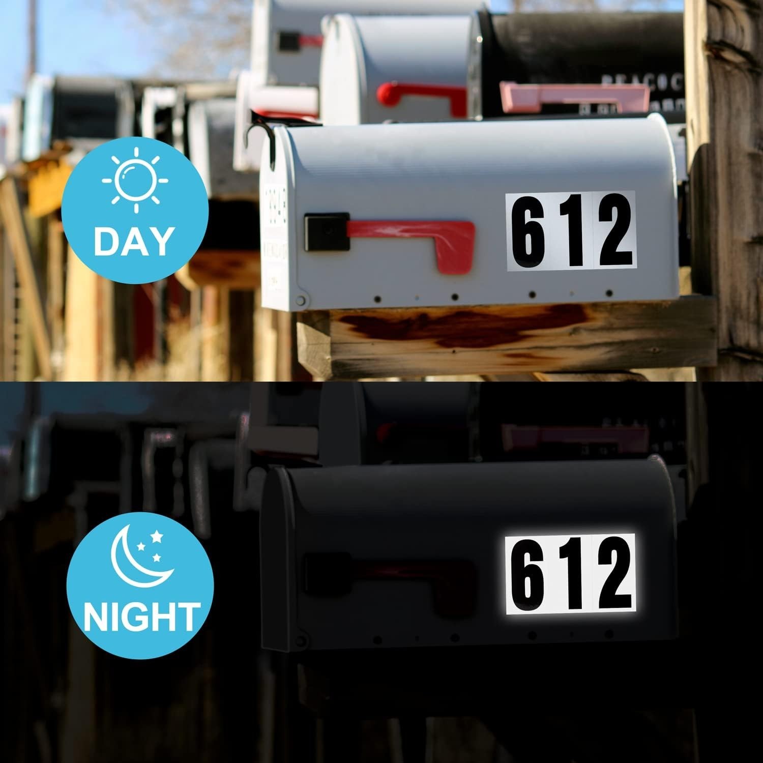 60 Reflective Waterproof Address Numbers for Mailboxes & Signs – Silver Vinyl