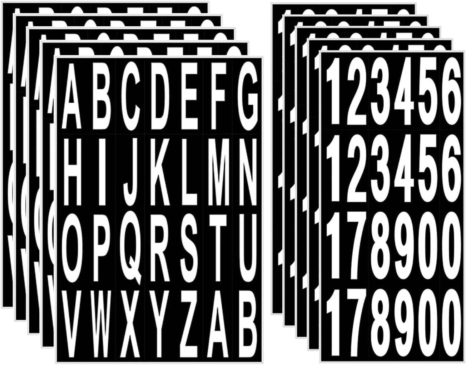 10 Sheet 3 Inch Mailbox Numbers and Letters Cut Classic Style Self-Adhesive Viny