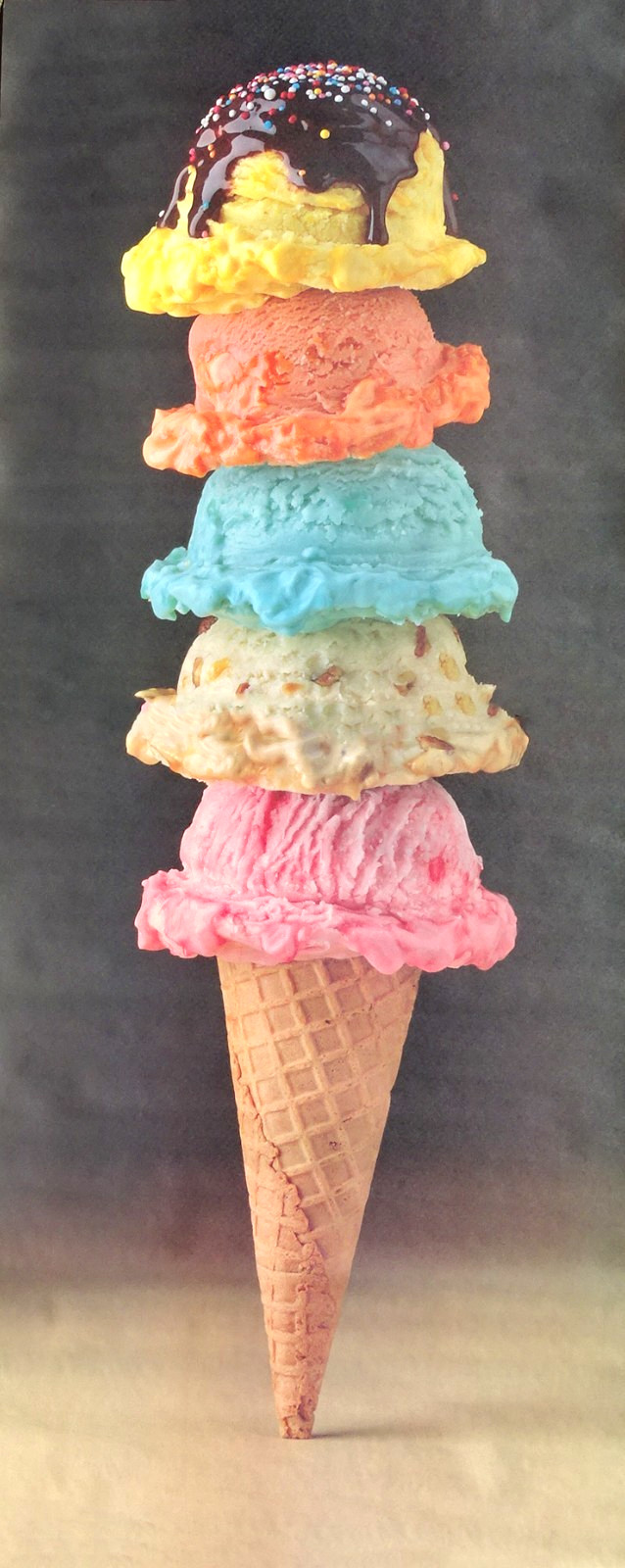 Food Challenge GIANT 5 Scoop Ice Cream Photo Door Wall Mural Poster 82.5” X 34”