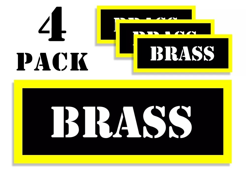 BRASS Ammo Can Label Stickers Decal Ammunition (4 pack)