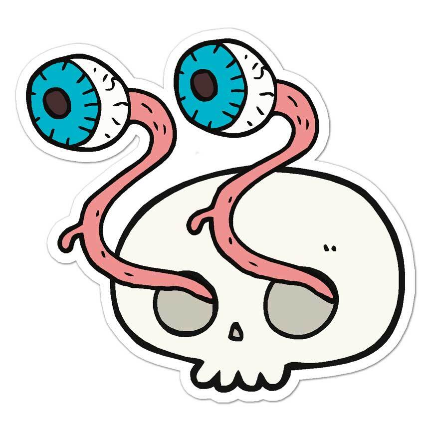 Skull Eyeballs, Vinyl Decal Sticker, Indoor Outdoor, 3 Sizes, #8577