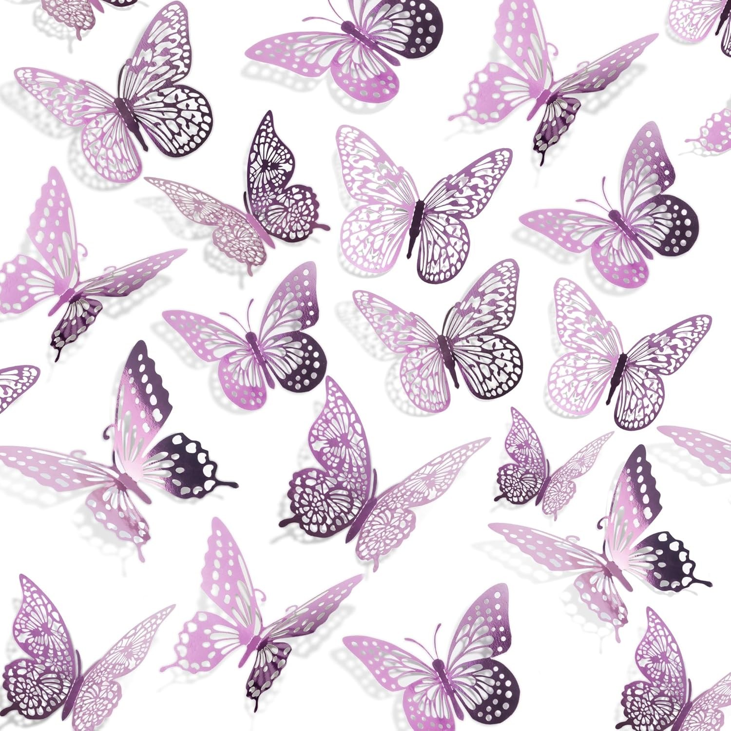 SAOROPEB 48PCS 3D Butterfly Wall Decor, Removable Peel & Stick Decals Party Room