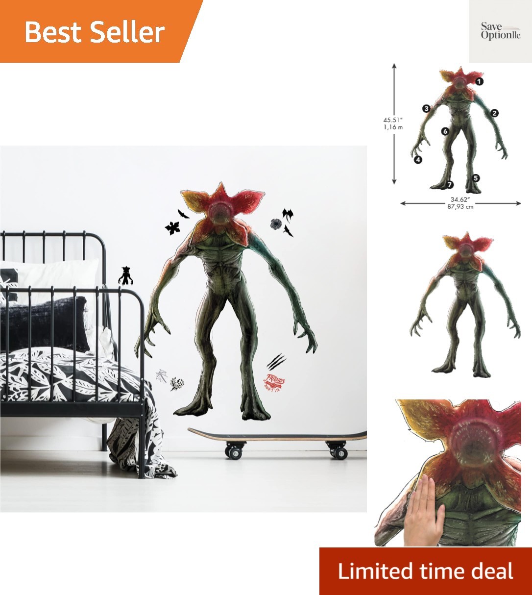 Netflix Stranger Things Demogorgon Peel and Stick Giant Wall Decal