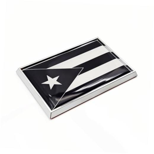 Black Puerto Rico Flag Sticker Emblem Decal Puerto Rican Car Chrome Flags, 2