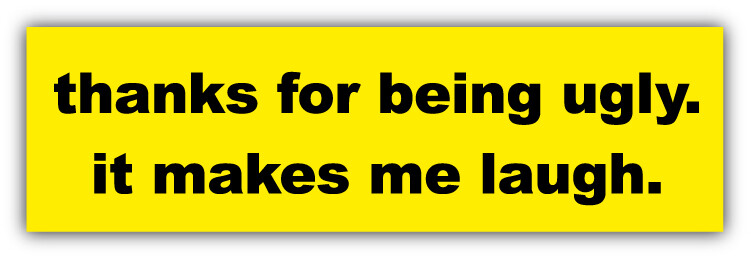Happy Bunny Ugly Car Bumper Sticker Decal
