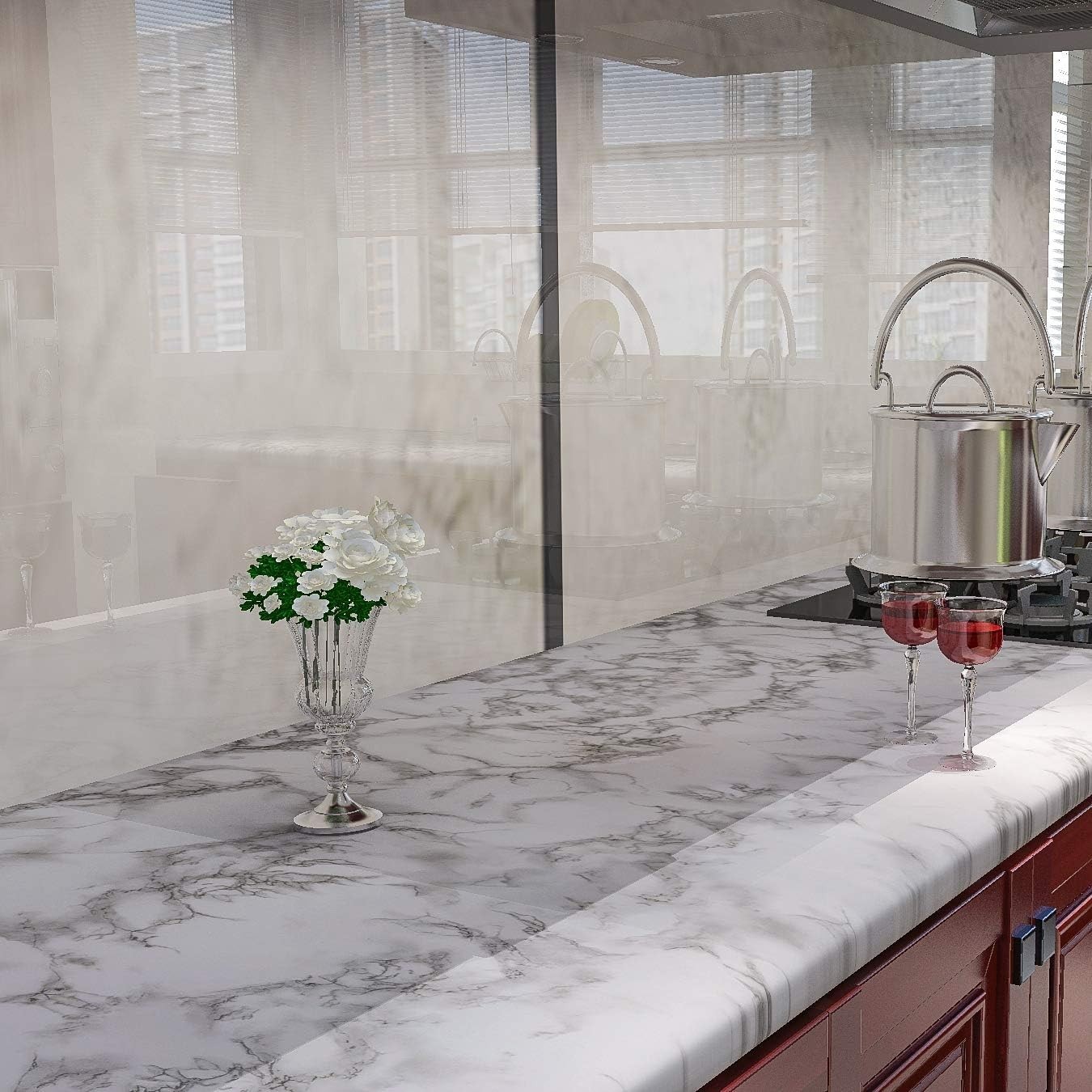 Durable Marble Contact Wallpaper 15.8 Inch by 120 Inch for Creative Projects