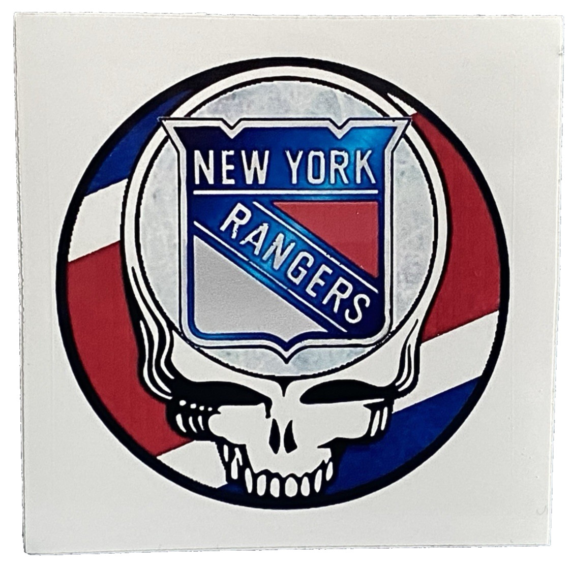 🌹⚡️GRATEFUL DEAD New York Rangers Stealie Sticker *NEW Measures 3″ x 3″ ⚡️ 🌹