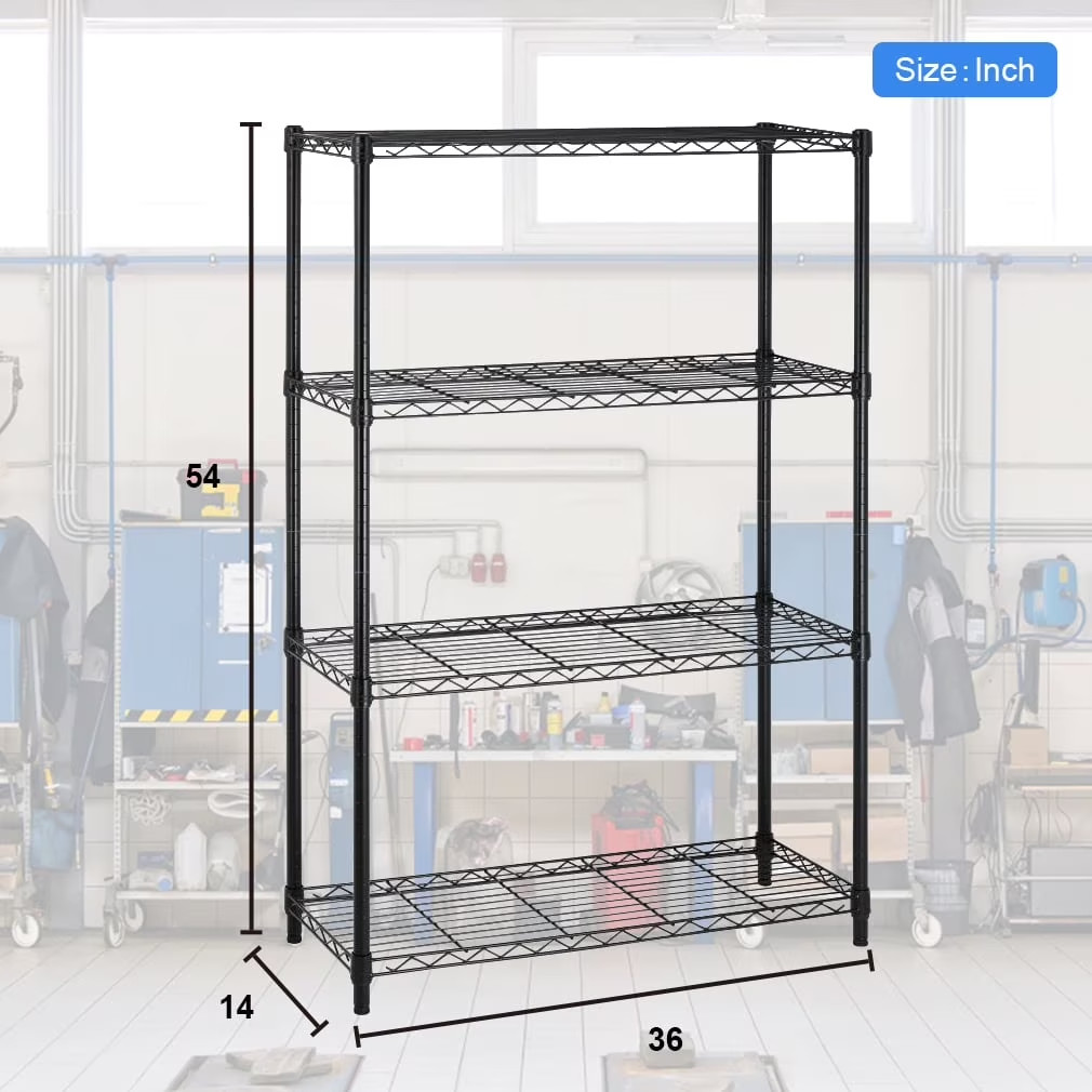 BestOffice 4 Shelf Wire Shelving Unit Garage NSF Wire Shelf Metal Storage