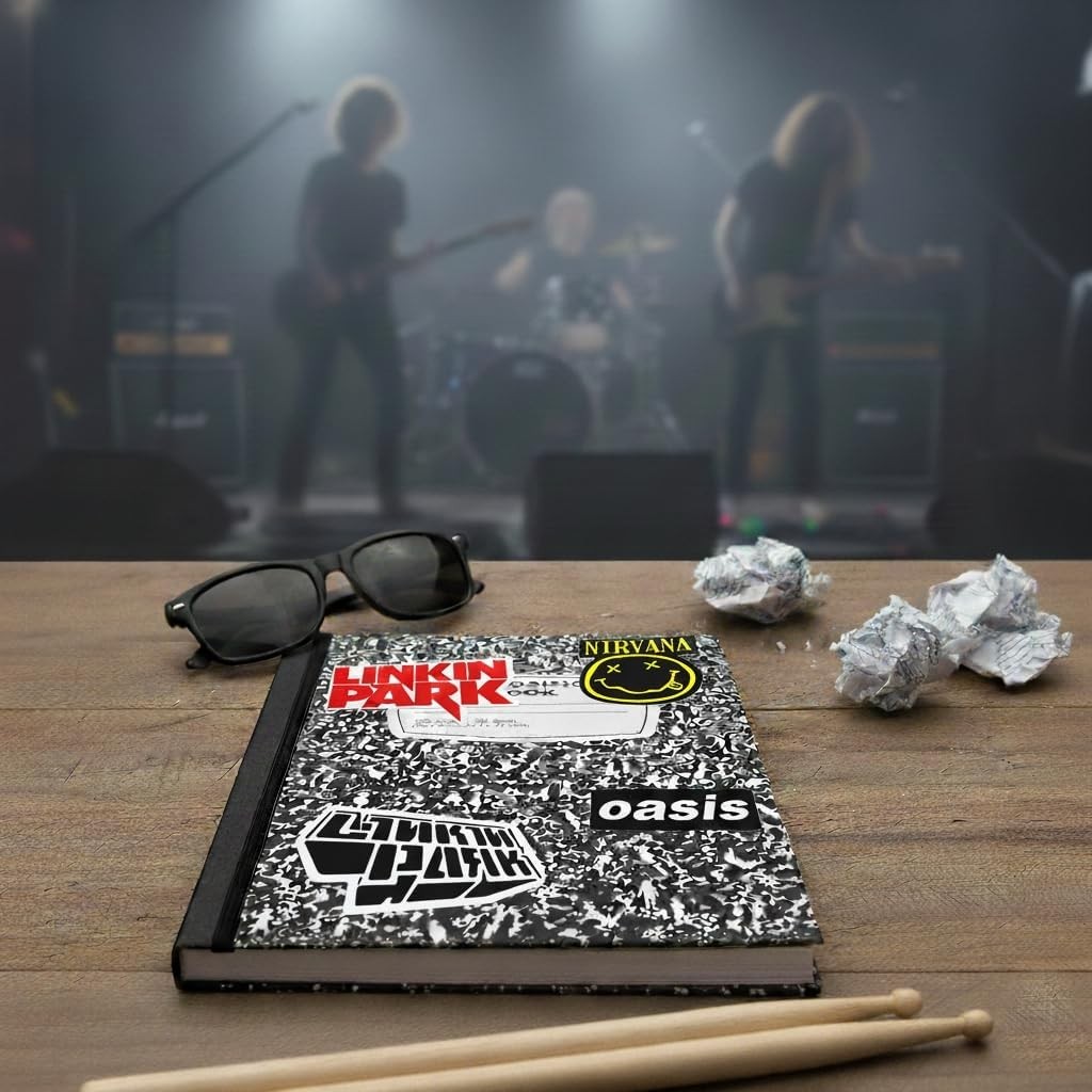 100 Pcs Rock Band Music Stickers – Durable and Waterproof Vinyl Stickers Featu