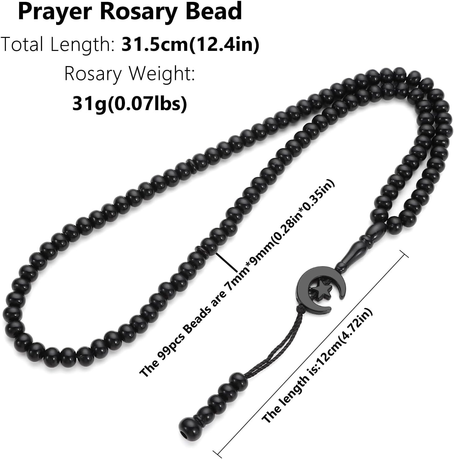 2 Pack Prayer Beads, Muslim Tasbih 99 Beads Allah & Muhammad Islamic Prayer Rosa