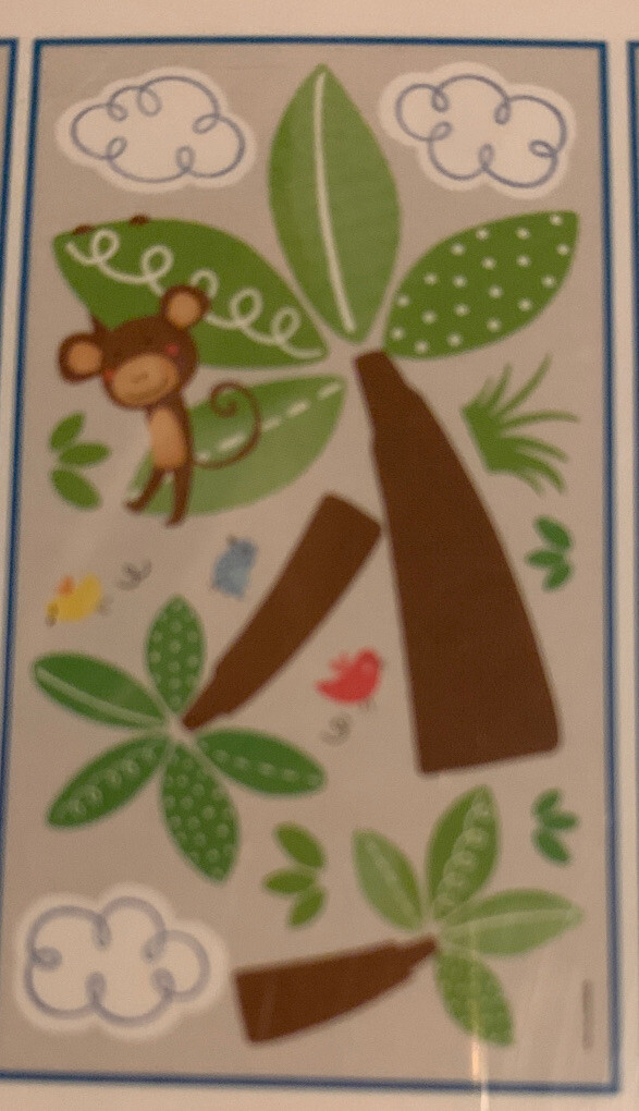 Kids Baby Toddler Room Wall 47 Decals Safari Jungle Animal Theme Lion Monkey