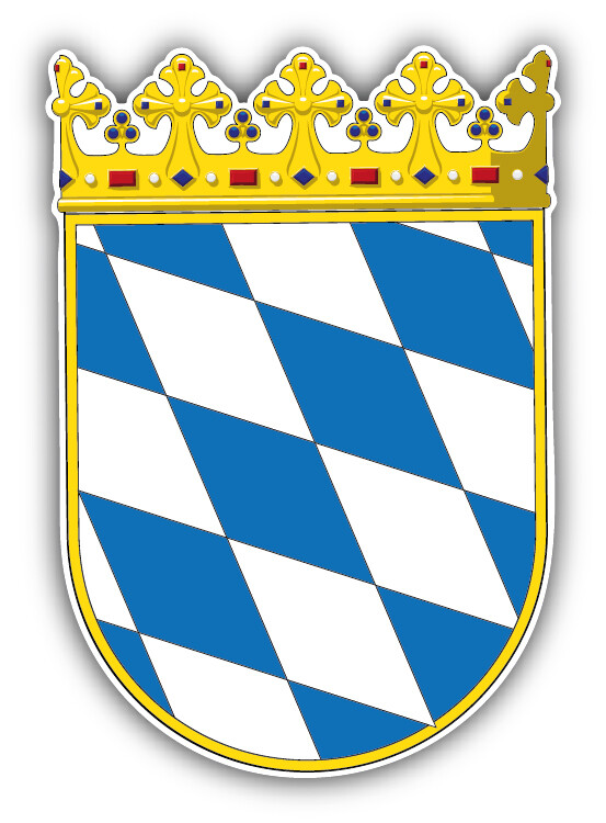 Bavaria State Coat Of Arms Germany Car Bumper Sticker Decal »SIZES»