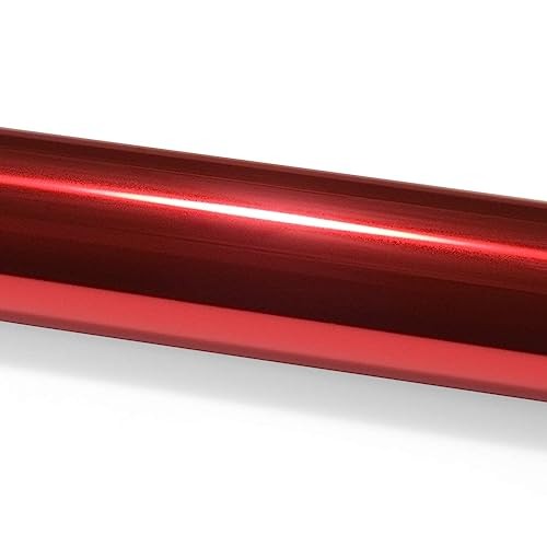 PET Chrome Red Vinyl Wrap Auto Car Sticker Decal Film Sheet Bubble 1FT x 5FT