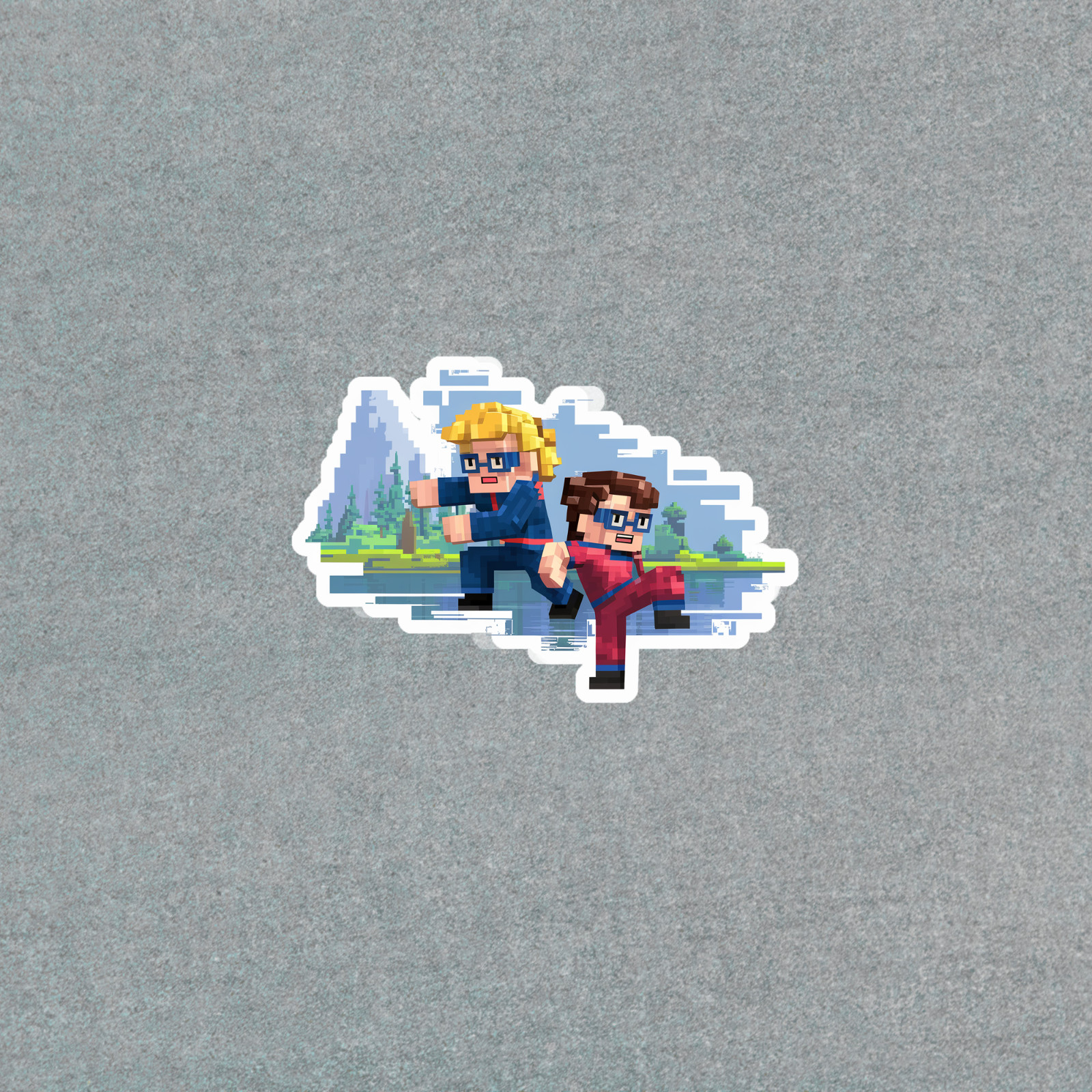 Retro Pixel Art Fighting Game Characters Vinyl Sticker #6015