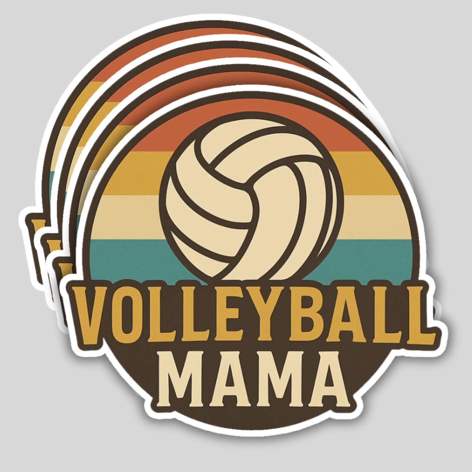 Volleyball Mama Stickers: Waterproof Vinyl Decals- 4pcs
