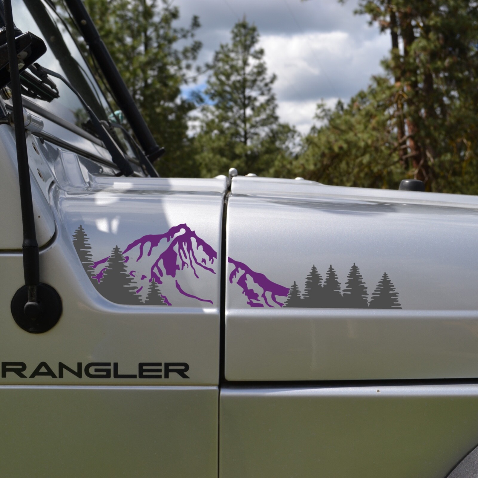 Mountain and Trees 2 Color Decal for Jeep Wrangler TJ (1997-2006)