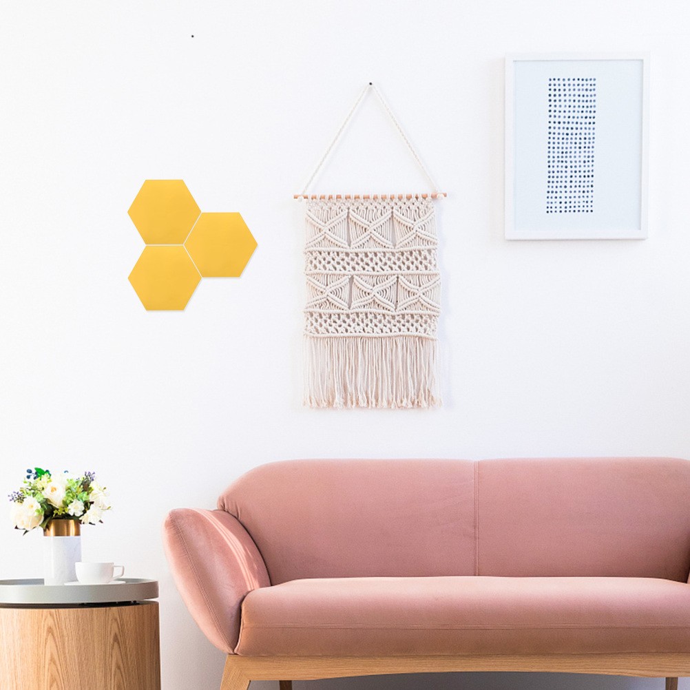 12 Pcs Hexagonal Mirror Wall Stickers Self Adhesive Acrylic Wall Decals
