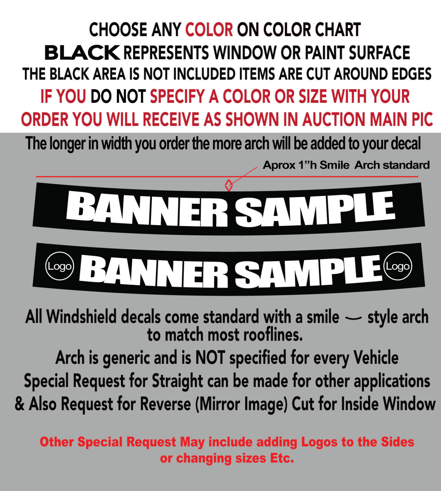 C6 CORVETTE WINDSHIELD DECAL STICKER 44″w x3″h Any 1 Color