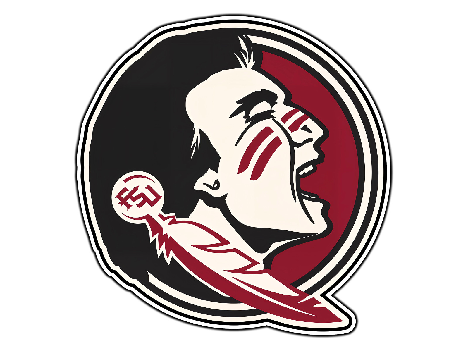 #0276 Florida State Seminoles Chief Logo College Sticker Waterproof Vinyl Decal