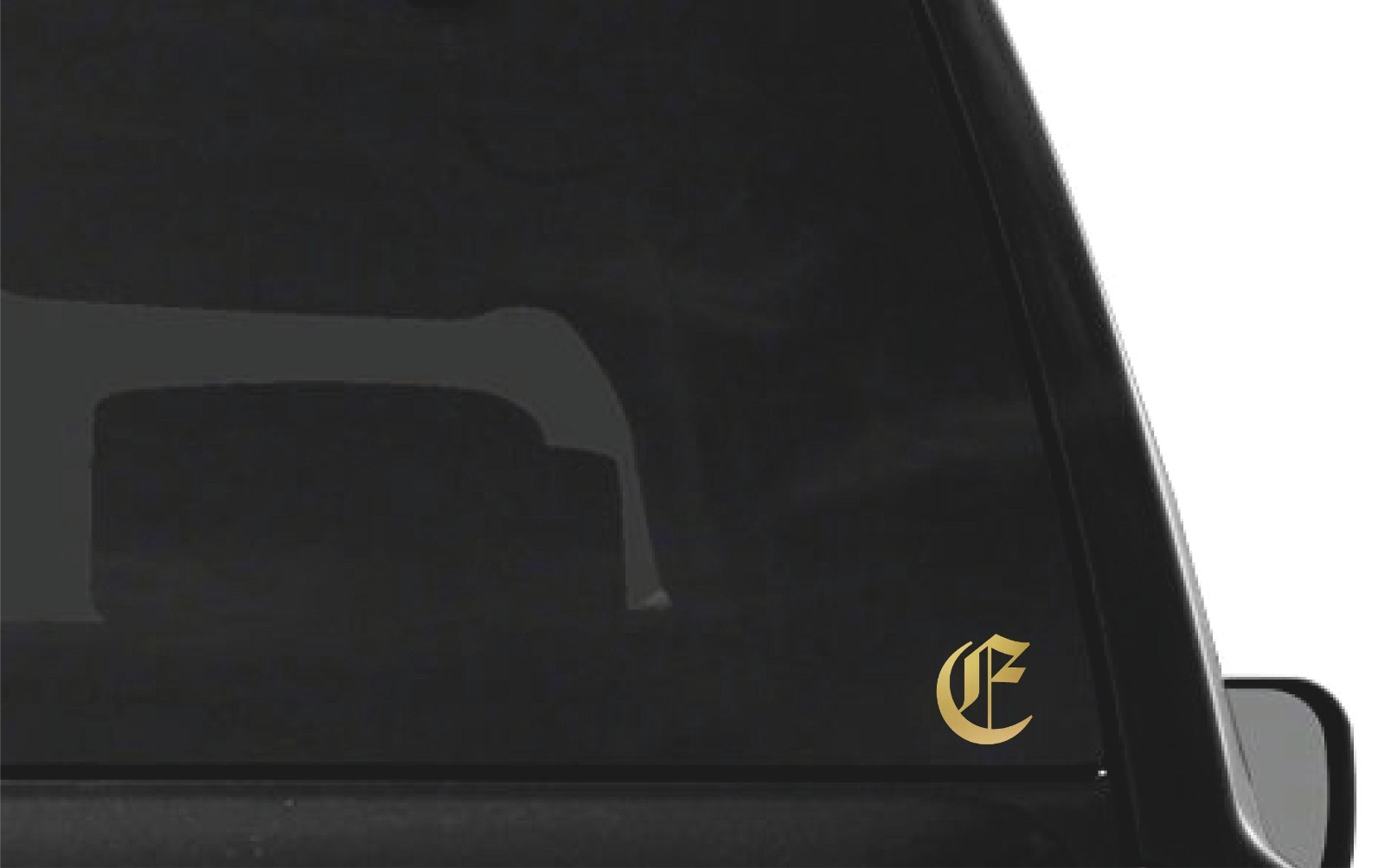 Old English E Letter Initial Vinyl Sticker Decal Monogram Diploma