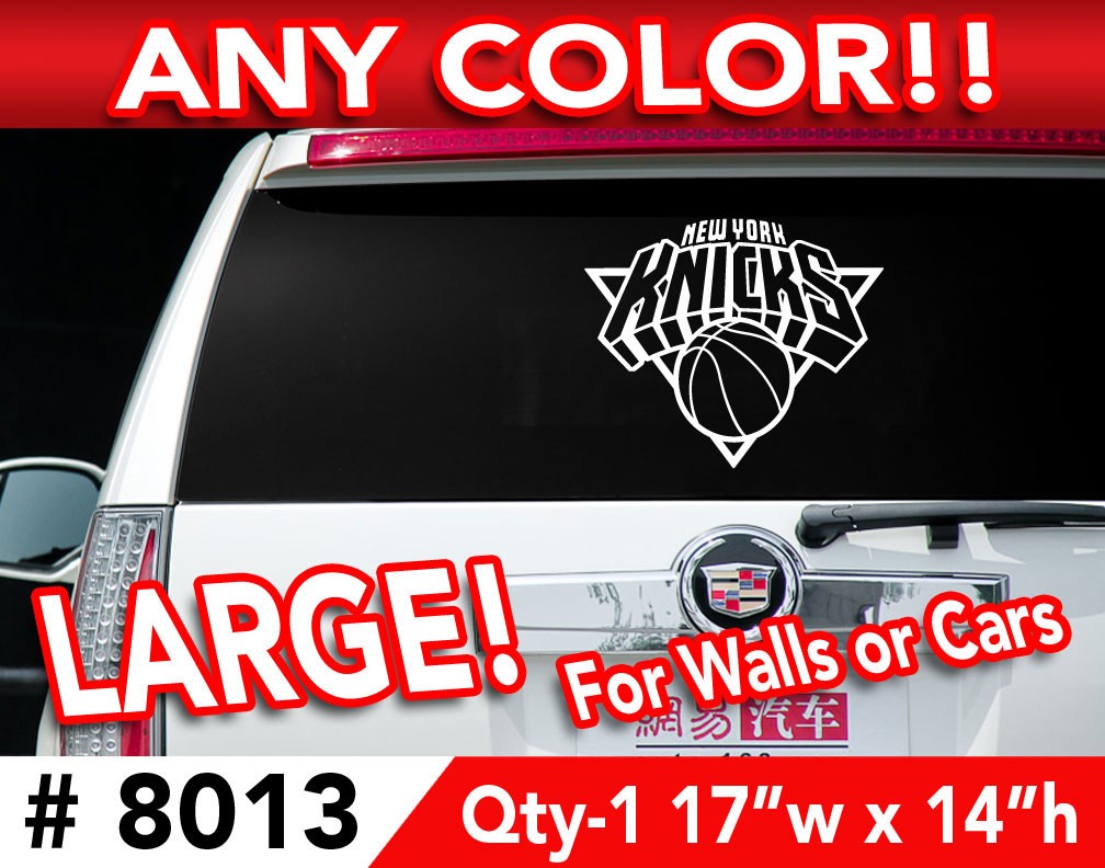 NEW YORK KNICKS OUTLINE DECAL STICKER 17″w x 14″ ANY 1 Color