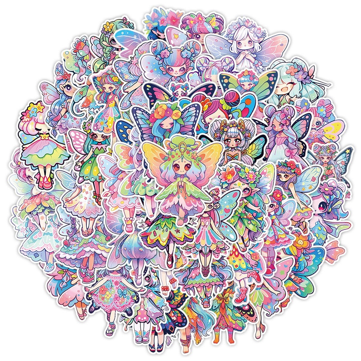 50Pcs Stickers Fairy Pixie Spirit Girl Luggage Skateboard Car Laptop Phone Vinyl
