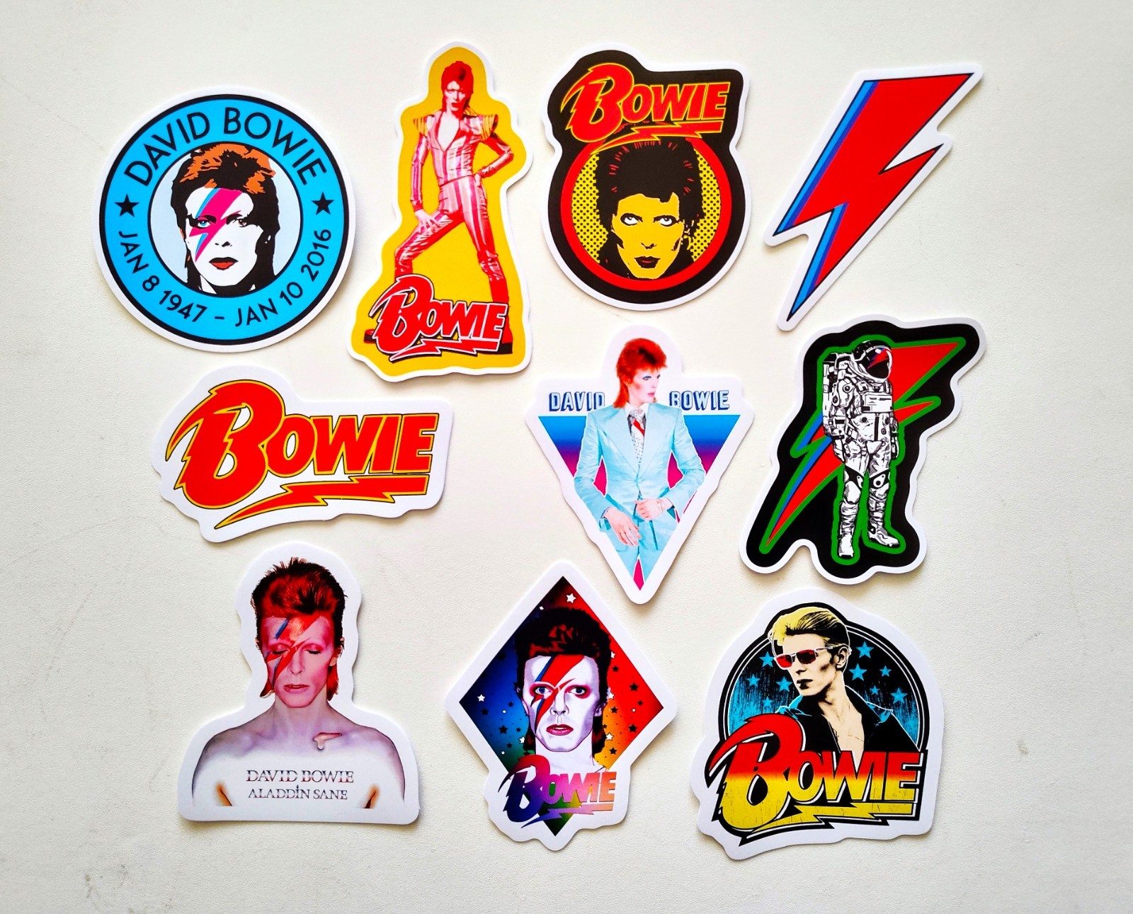 David Bowie Vinyl Lot Pack (10 Stickers) ziggy stardust queen classic rock cure