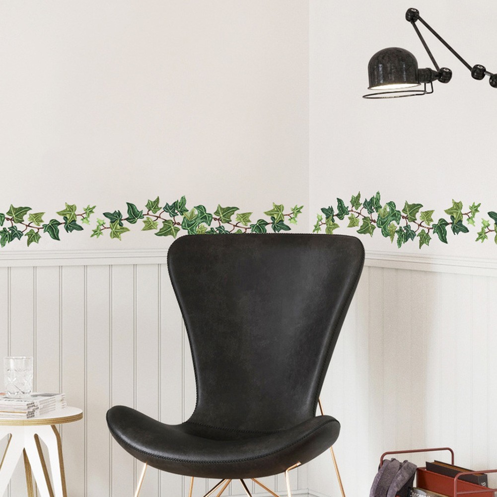 Climbing Ivy Leaf Vine Corner Wall Art Matt Vinyl Sticker Cupboard Border Decal