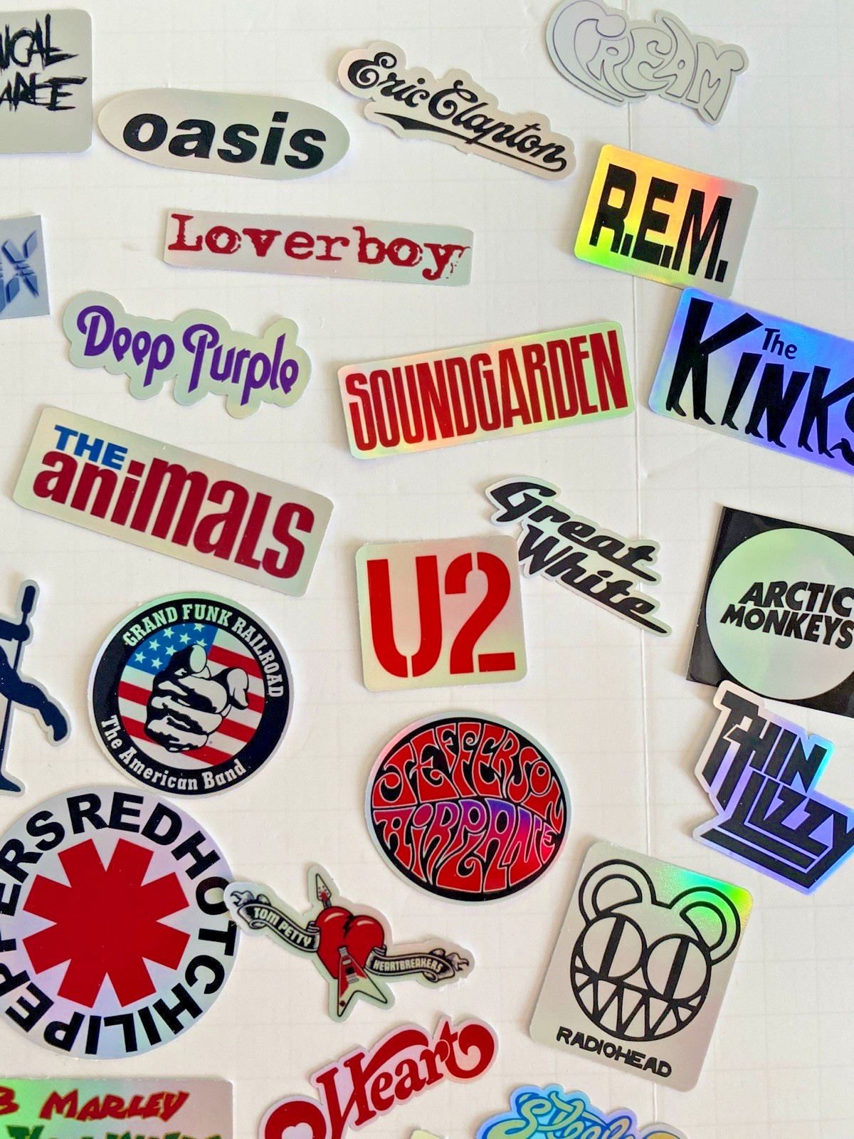 50 Classic Rock Stickers 60s 70s 80s 90s Rock & Roll Waterproof HIGH QUALITY!!!!