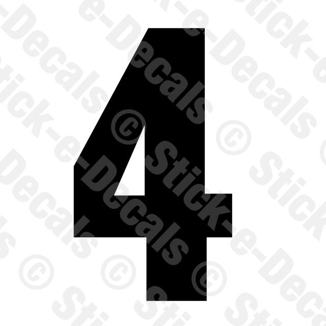 NUMBER 4 FOUR Vinyl Die Cut Decal Sticker – RACING NUMBER – RSD