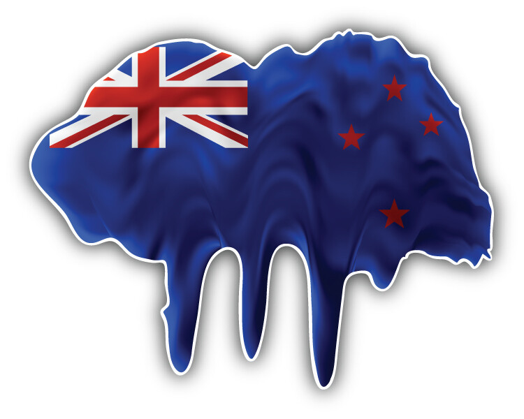 New Zealand Flag Blot Car Bumper Sticker Decal