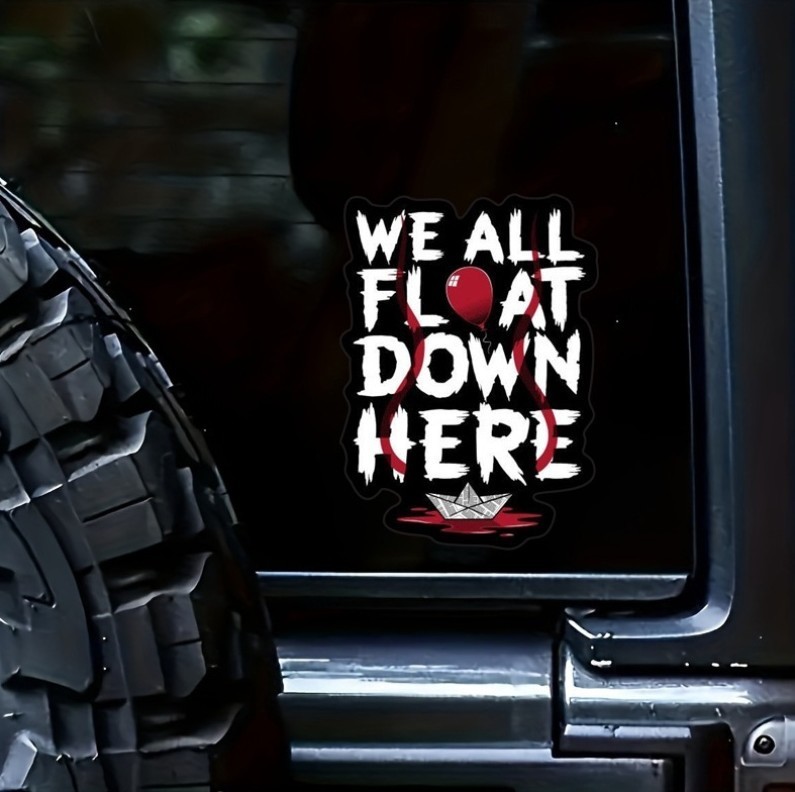 Pennywise IT We All Float Vinyl Decal 6.5″ Waterproof Removable Horror Sticker