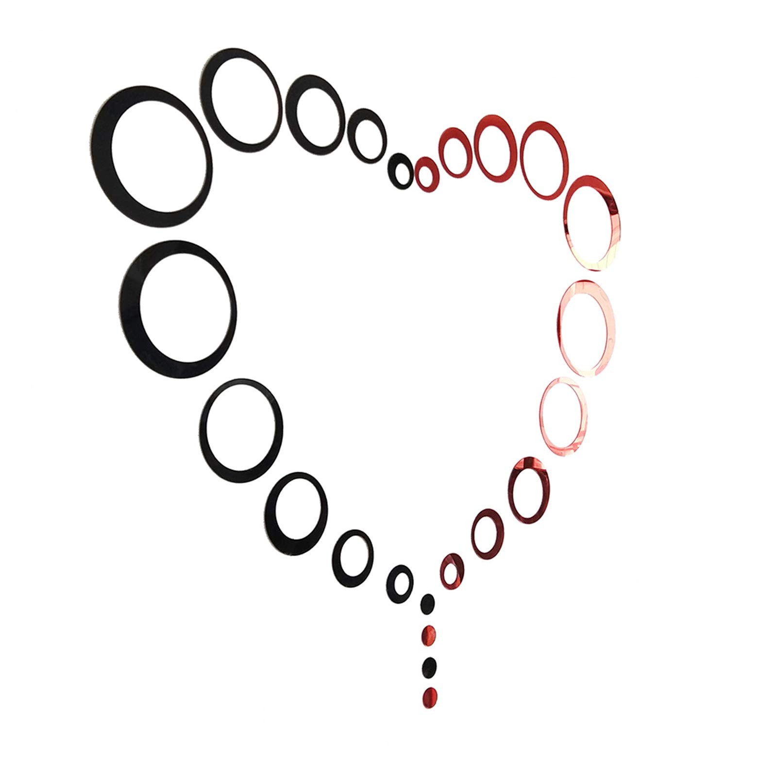 24Pcs Acrylic Circle Mirror Wall Stickers DIY Decals Modern Art Mural for Hom…