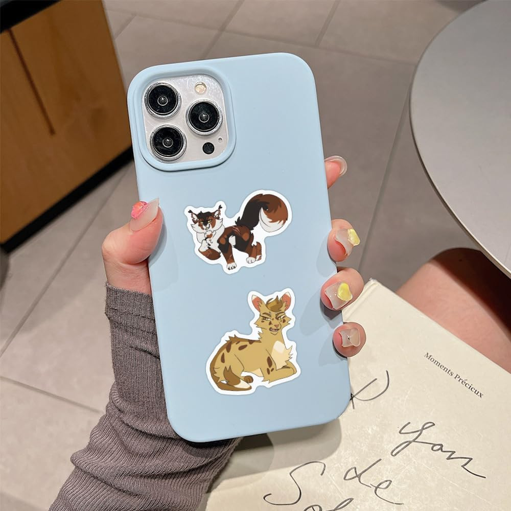 60PCS Warrior Cats Stickers for Kids Adults Cute Cats Stickers Pack Vinyl Water