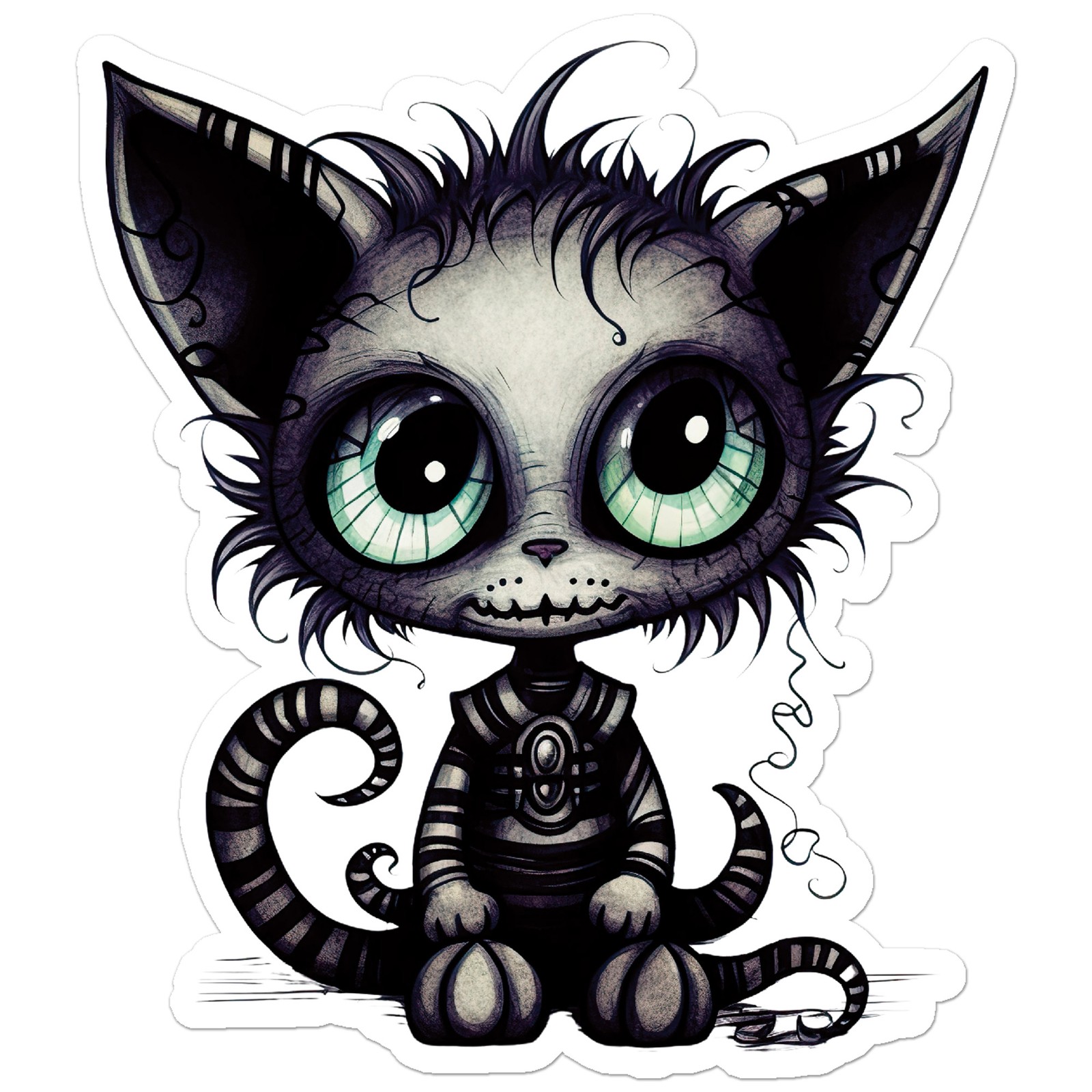 Big Eyes Cat Monster – Vinyl Decal Sticker – Car Window Laptop – ebn11004