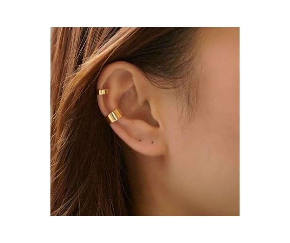 14K Gold Ear Cuffs for Women Non Piercing, Tiny Ear Cuff Earrings for women D…