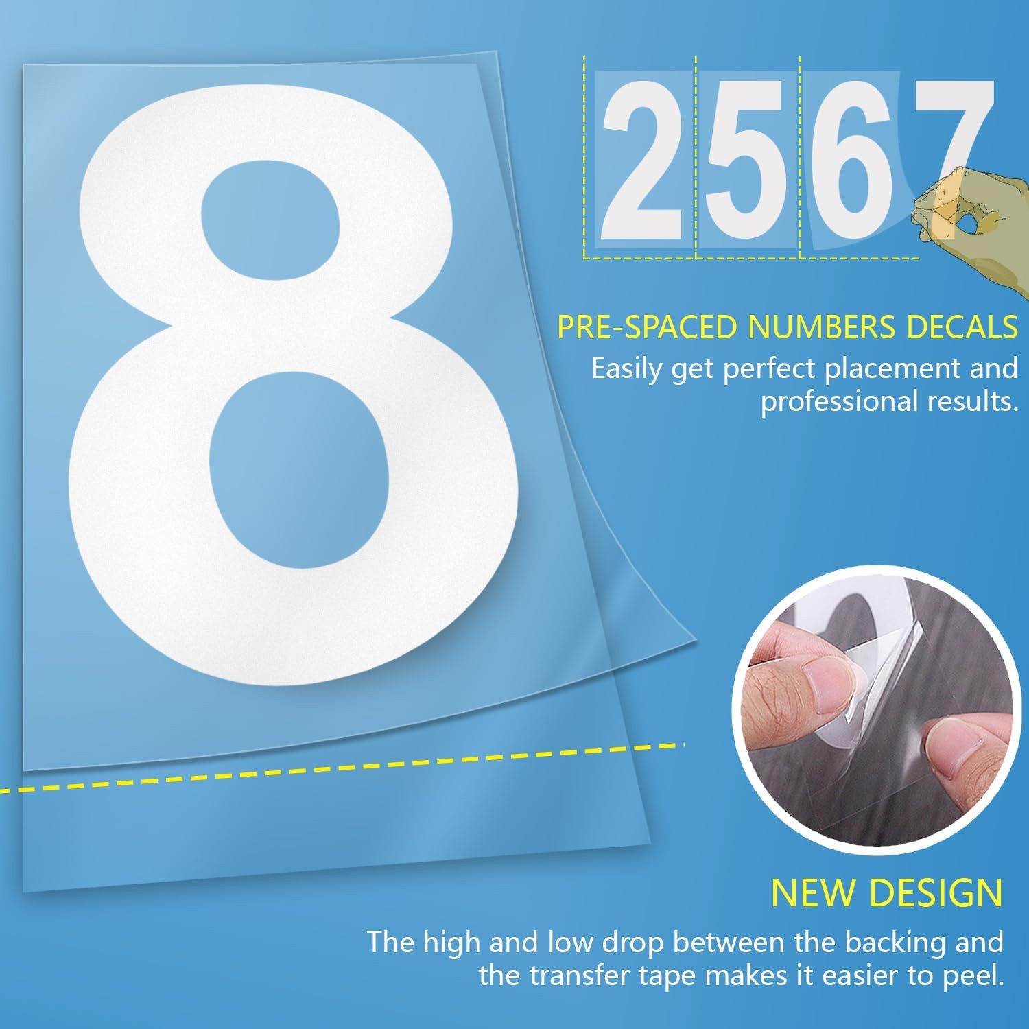 Reflective Vinyl Mailbox Number Decals – Waterproof, Self-Adhesive, Classic Styl