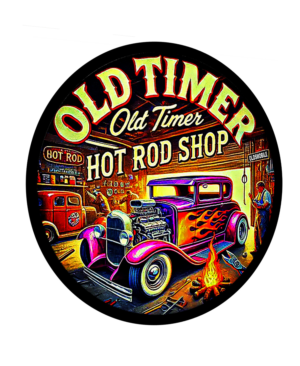 GAS STATION SIGN STICKER GASOLINE STATION FILLING STATION CAR REPAIR 4 SIZES