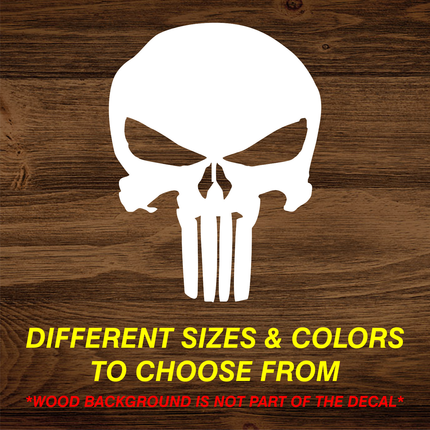 Punisher Skull – Vinyl Decal Sticker – CHOOSE Size & Color